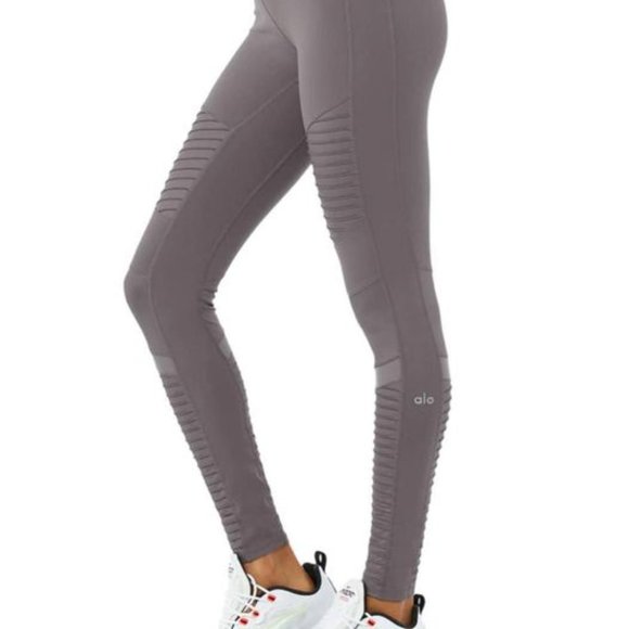 ALO Yoga Pants - Alo Motto Leggings - Size Small - Purple Dusk (Grey)